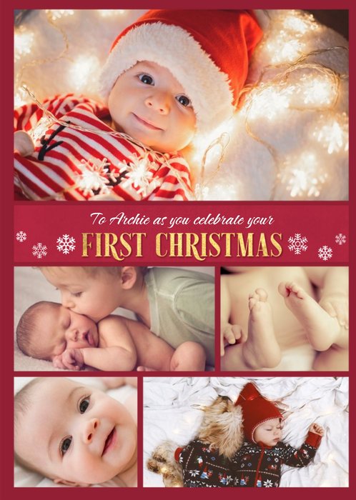 Multiple Photo Upload Christmas Card For Auntie
