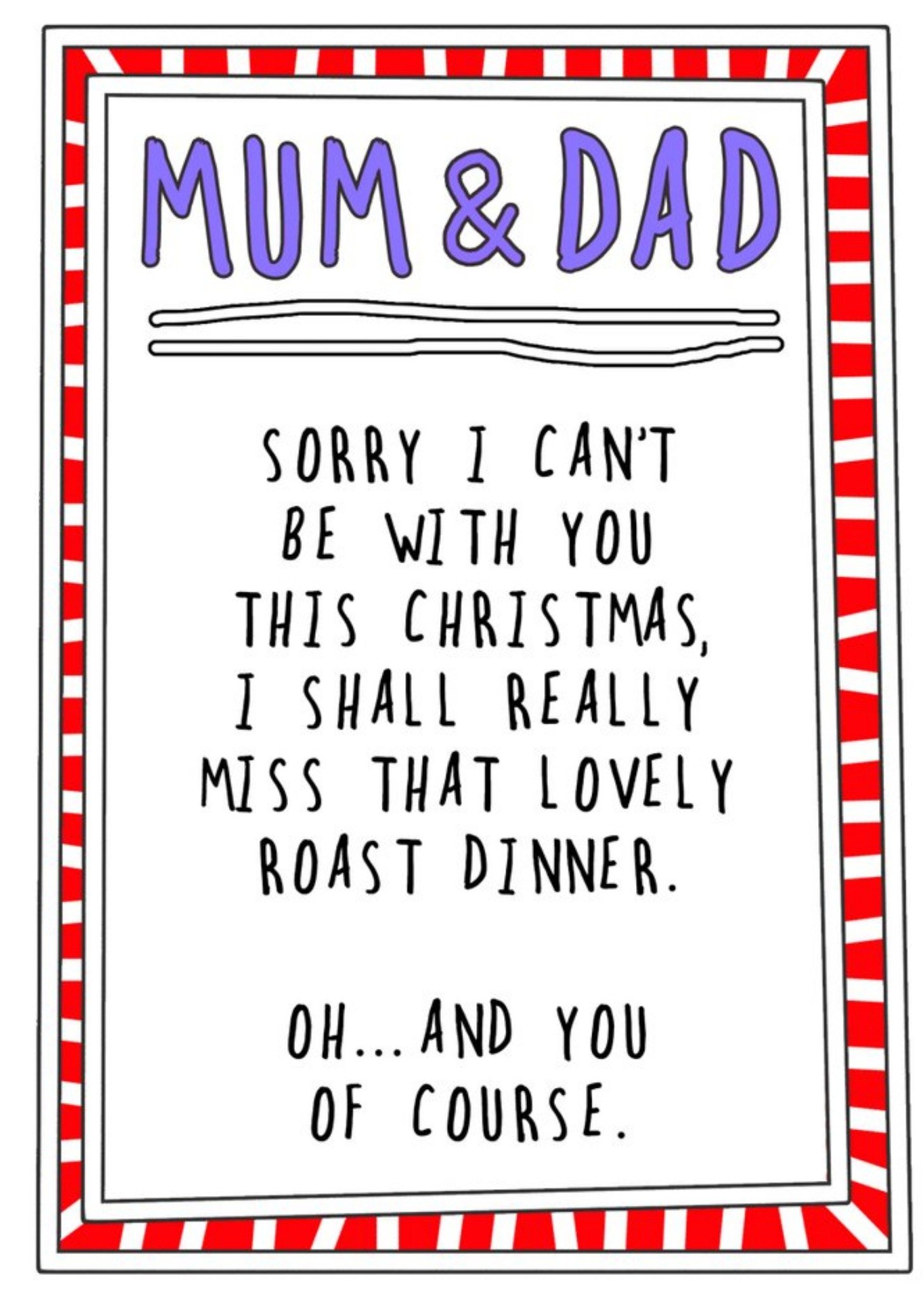 Go La La Funny Mum And Dad I Will Miss The Roast And You Chistmas Card