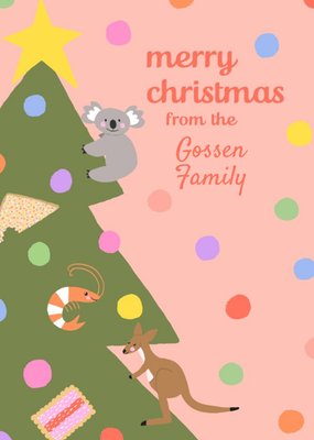 Brook Gossen Animals Tree Merry Christmas Card