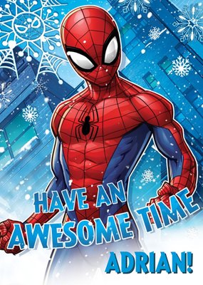 Marvel Spiderman Awesome Time Personalised Christmas Card