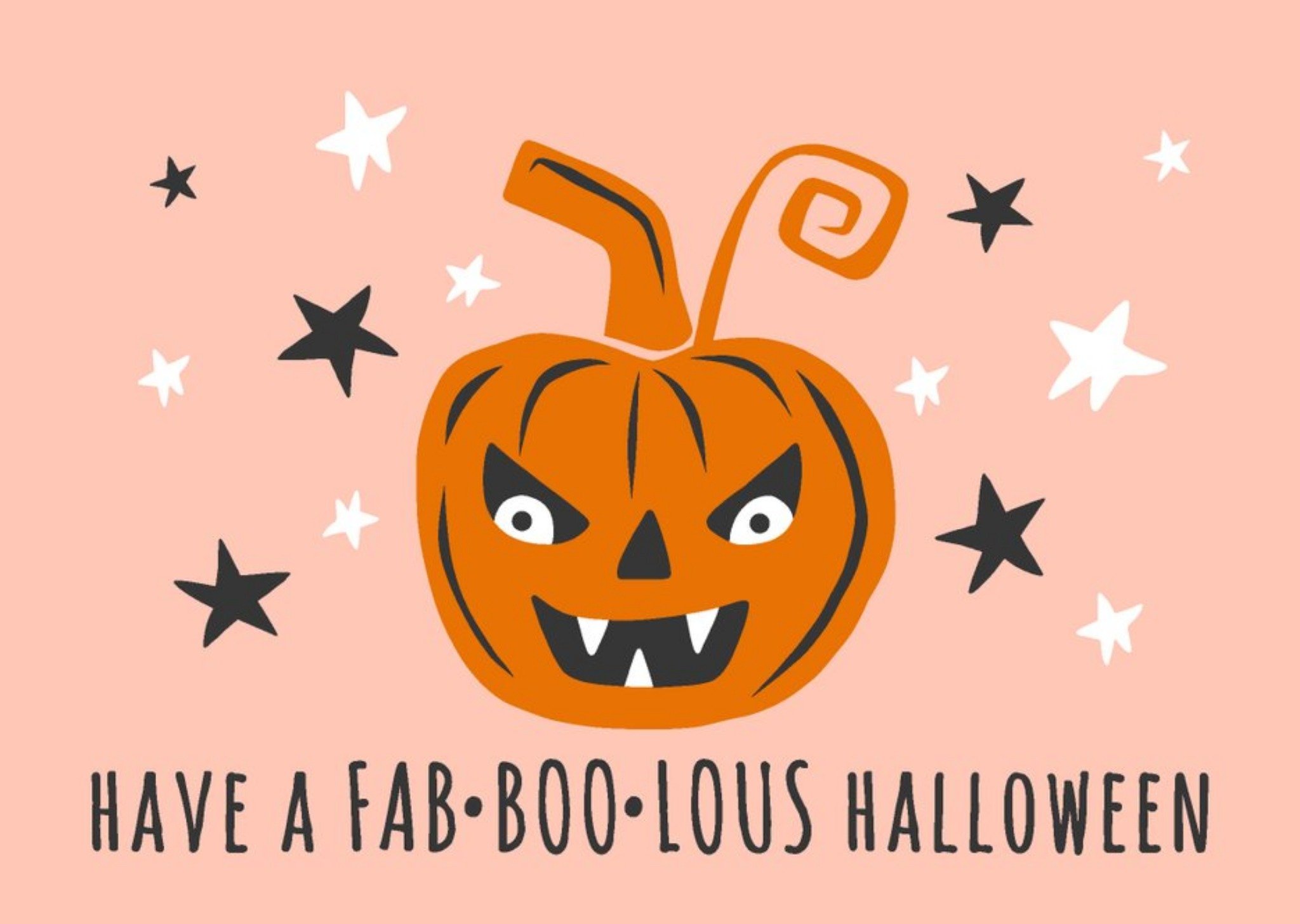 Fab Boo Lous Pumpkin Halloween Card