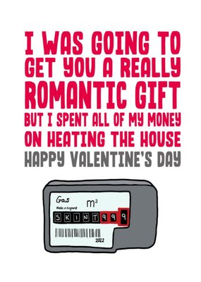 Illustration Of A Gas Meter Funny Valentine's Day Card
