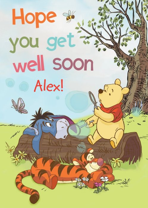 Winnie The Pooh - Get well soon Card