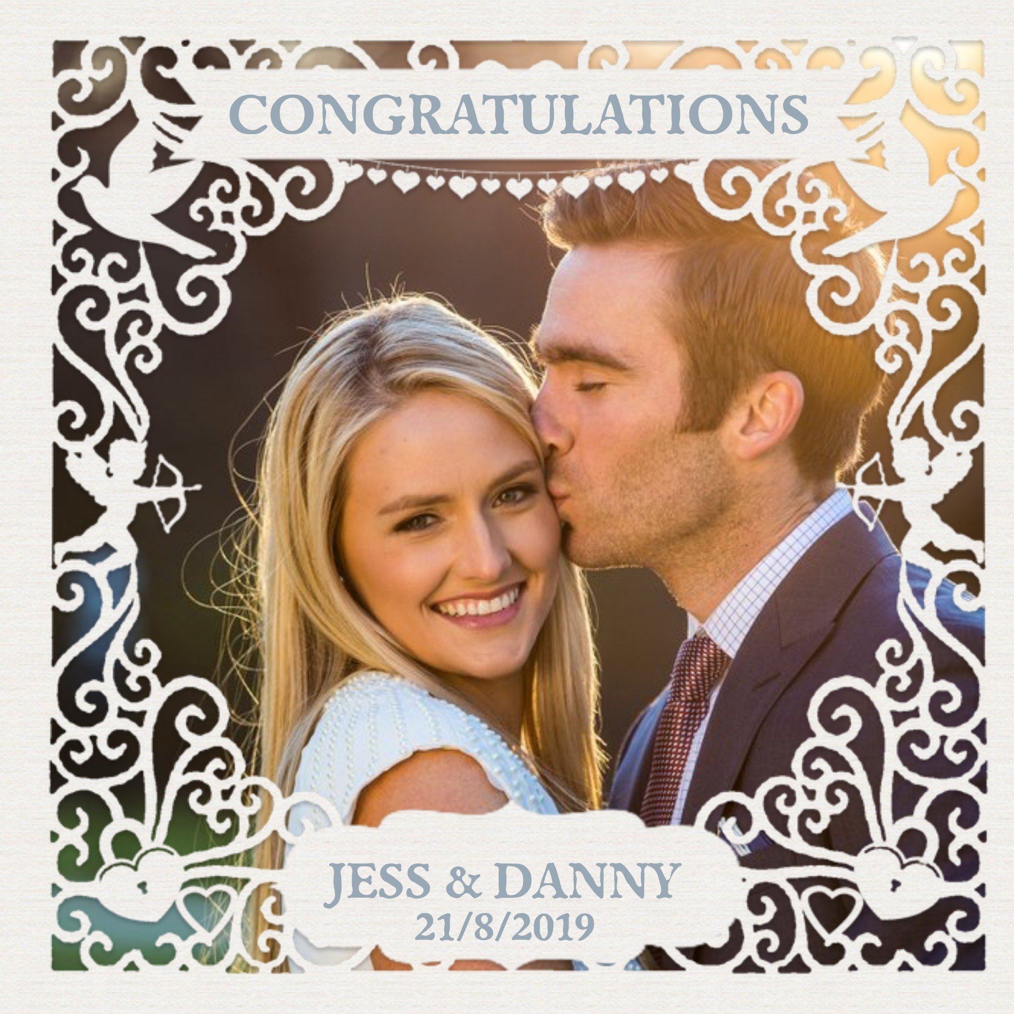 Wedding Card - Photo Upload - Congratulations - Paper Frame, Square