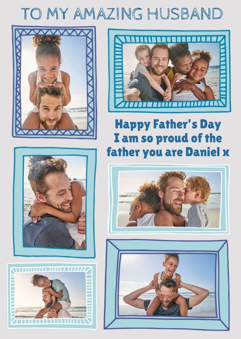 Proud Of You Husband Photo Upload Father's Day Card