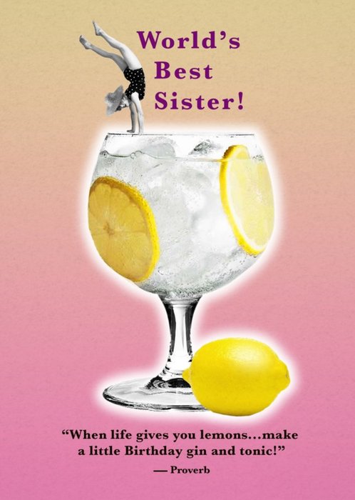 Worlds Best Sister Gin Card