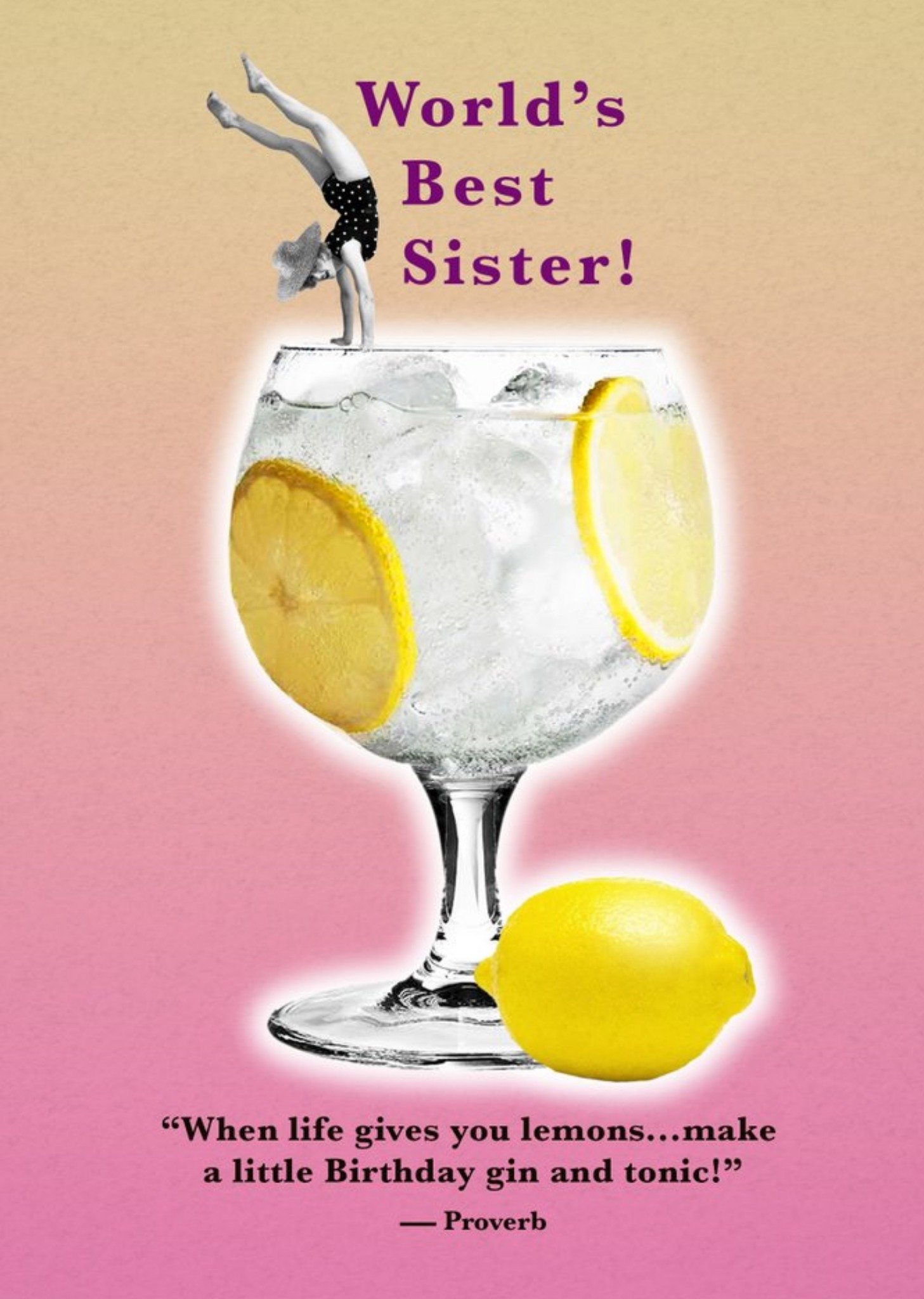 Moonpig Worlds Best Sister Gin Card, Large