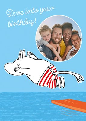 Moomin Dive Into Your Birthday Photo Upload Card