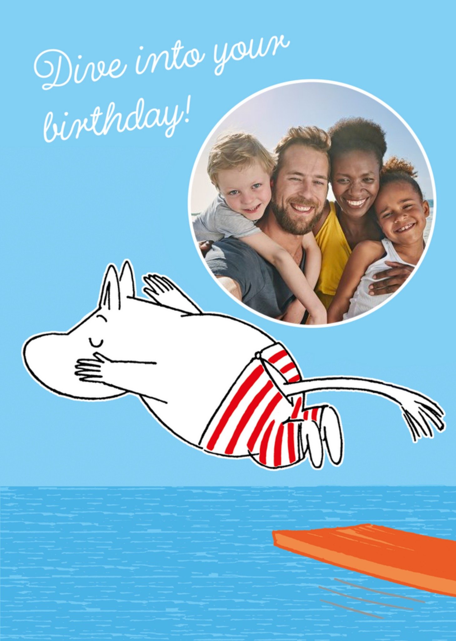 Moomin Dive Into Your Birthday Photo Upload Card Ecard