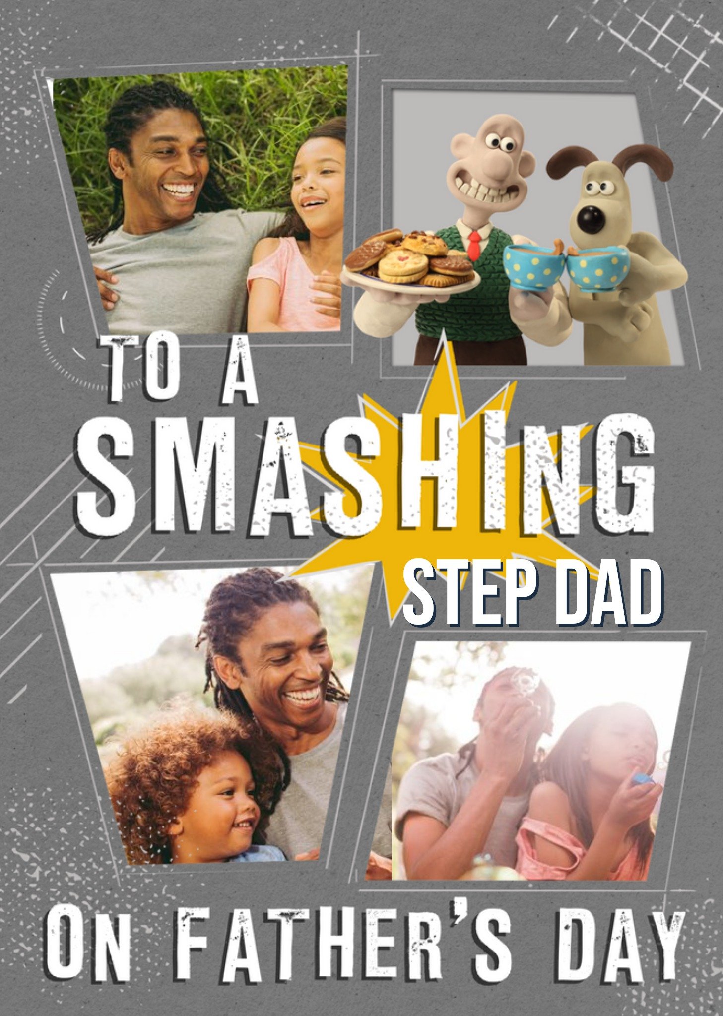 Wallace And Gromit To A Smashing Stepdad On Fathers Day Card Ecard