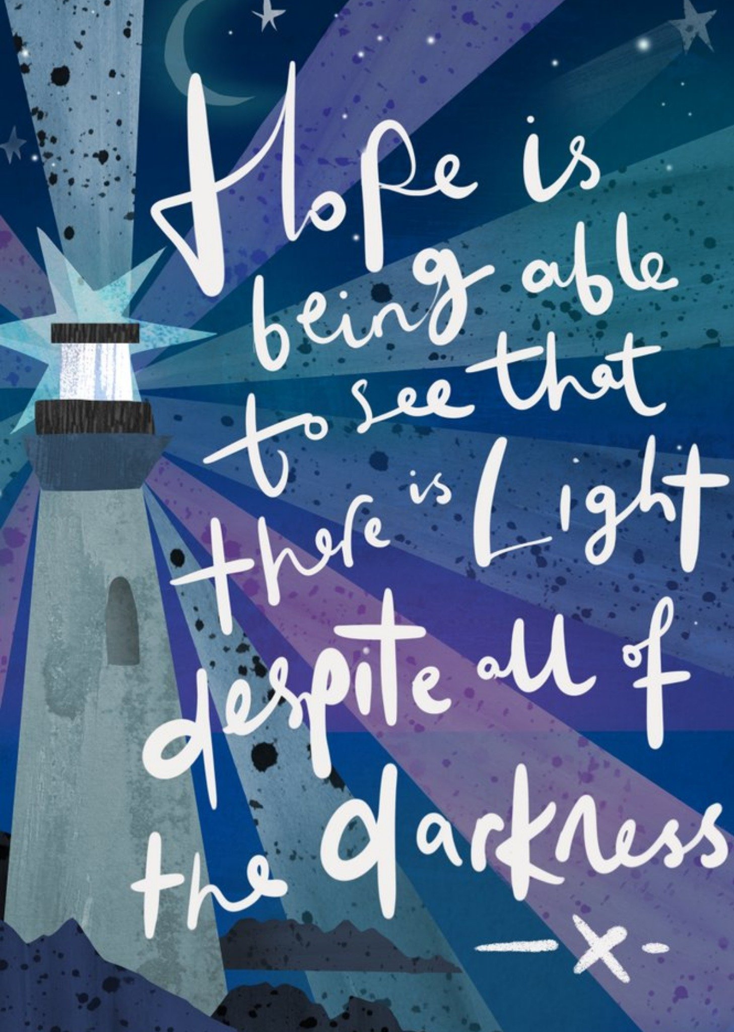Moonpig Hope Is Seeing The Light Despite The Darkness Empathy Thinking Of You Greetings Card, Large
