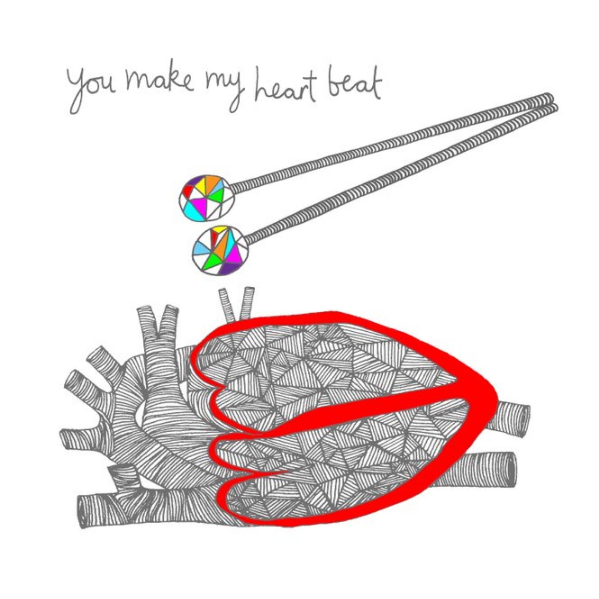 Moonpig You Make My Heart Skip A Beat Illustration Card, Large
