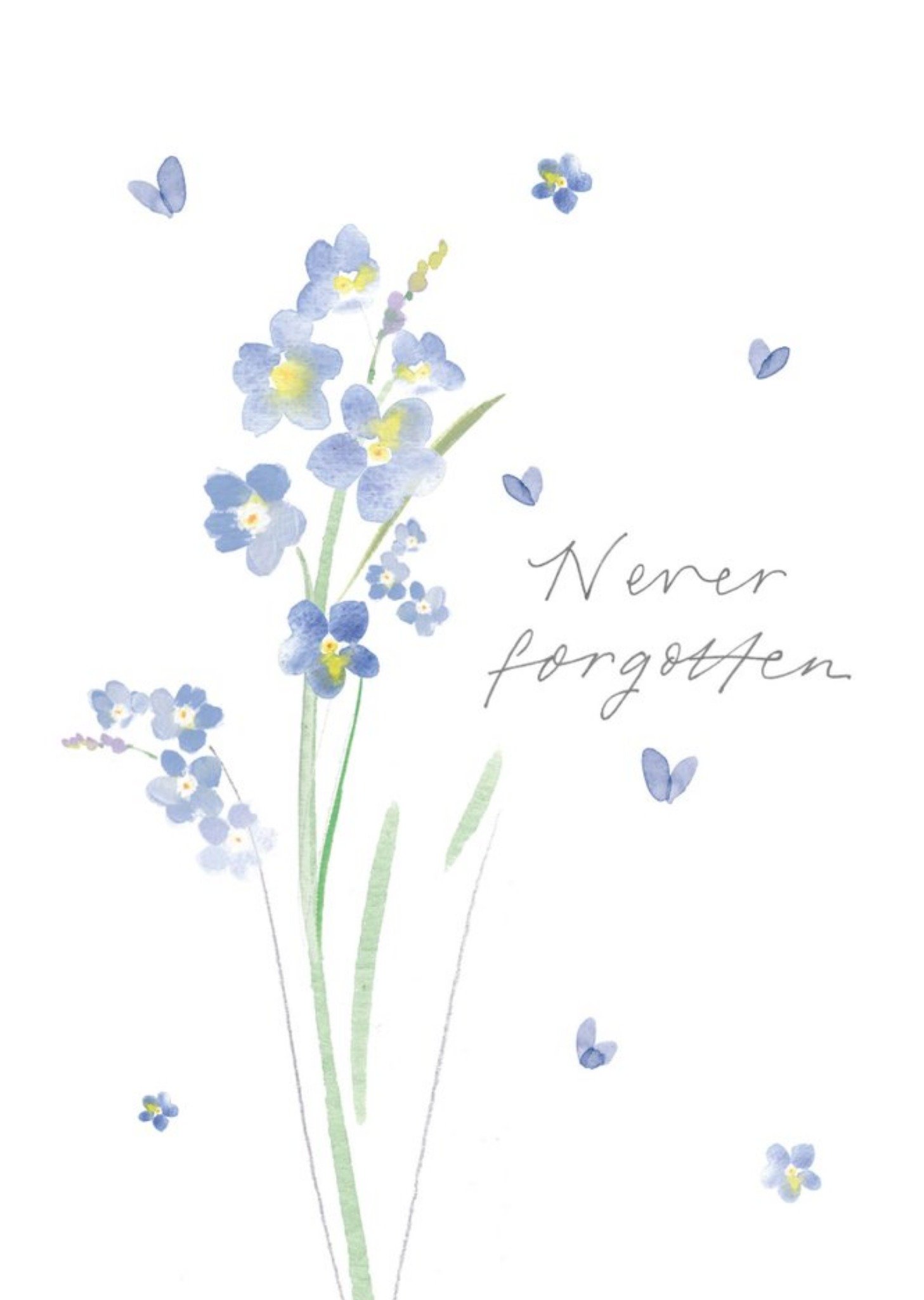 Moonpig Floral Illustration Never Forgotten Sympathy Card, Large