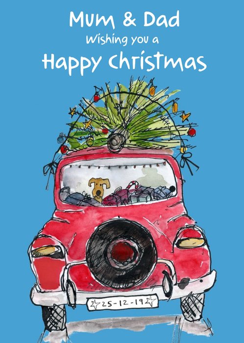 Wishing You A Happy Christmas Mum And Dad Christmas Card