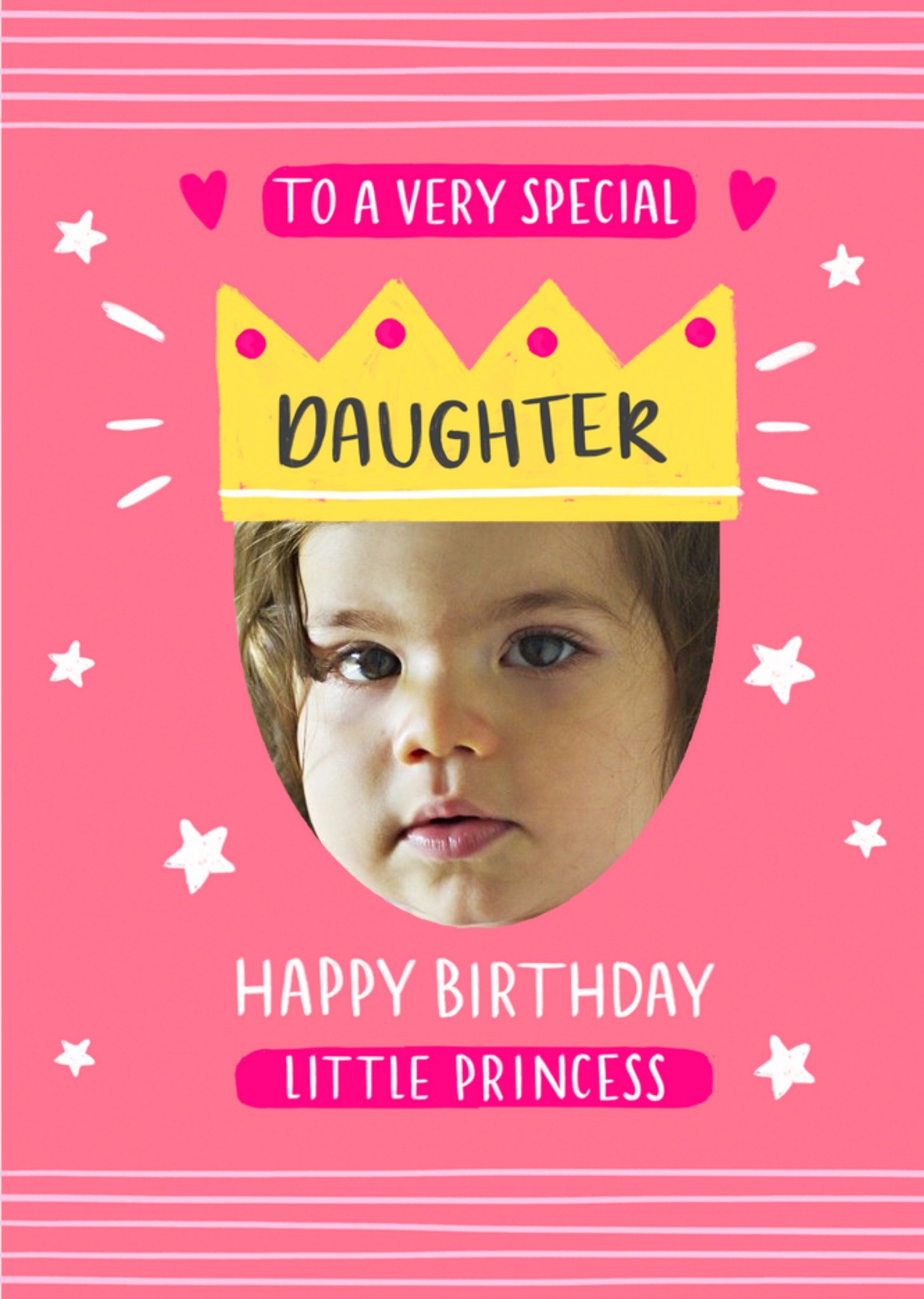 Moonpig To A Special Daughter Little Princess Photo Upload Birthday Card, Large