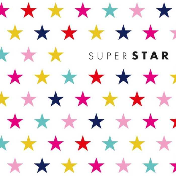 Modern Abstract Coloured Small Stars Super Star Card