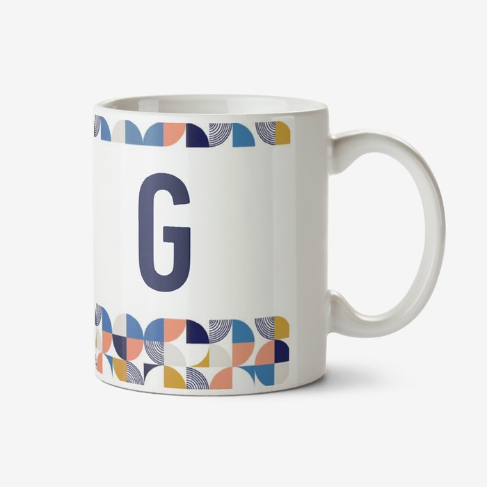 Geometric Shapes Personalise Letter Mug