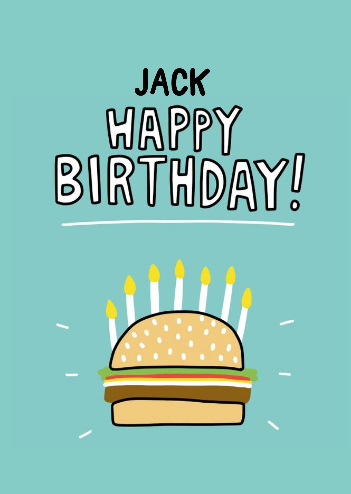 Angela Chick Burger Cake Happy Birthday Card Ecard