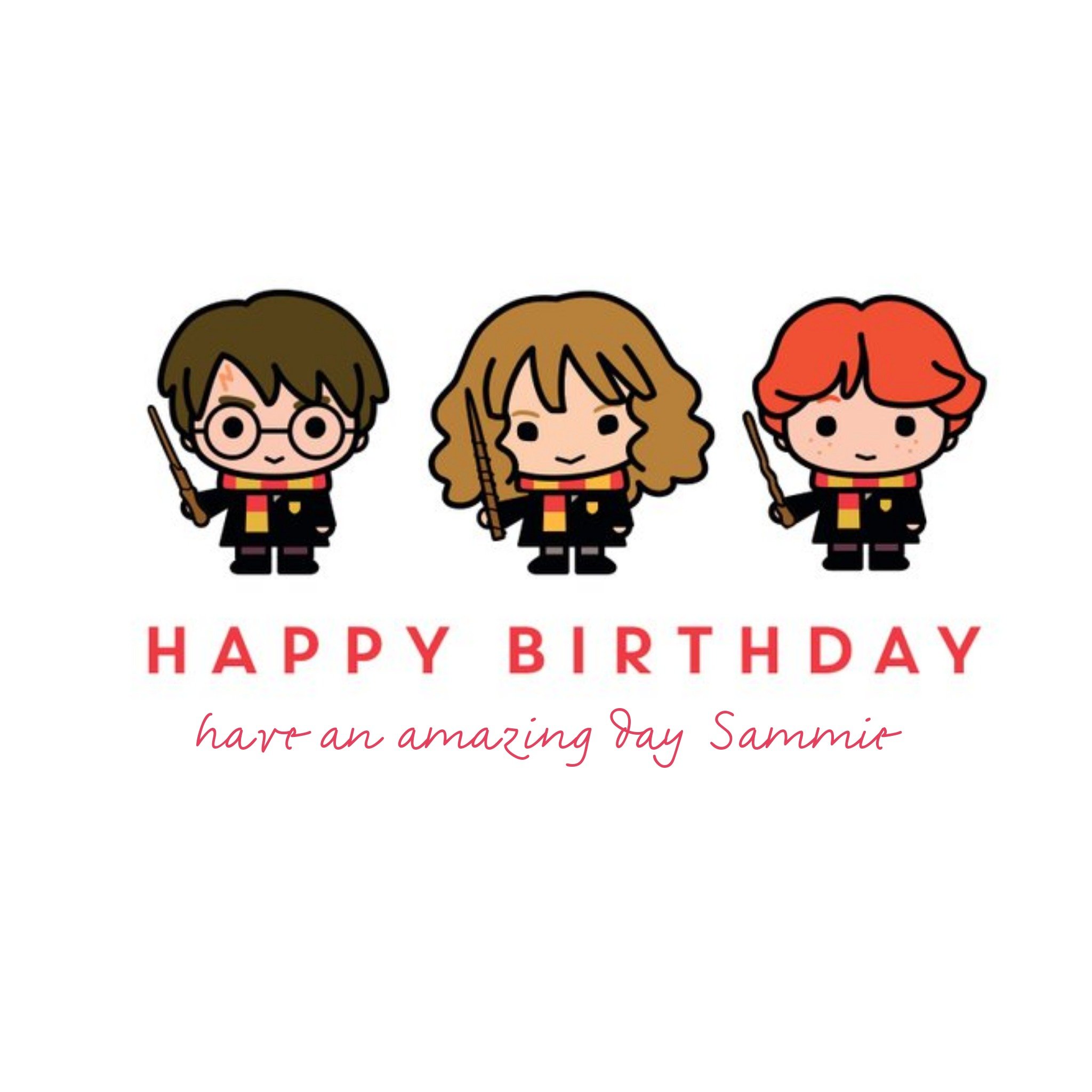 Harry Potter Birthday Card - Harry, Hermione And Ron, Large