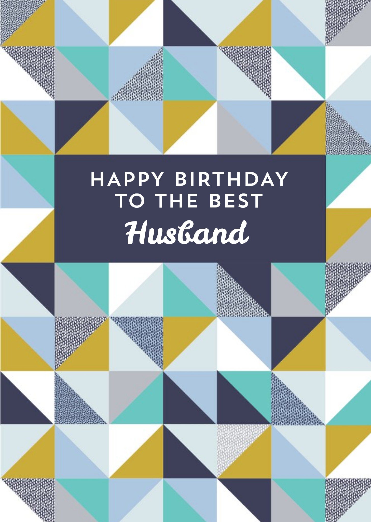 Moonpig Husband Geometric Birthday Card, Large