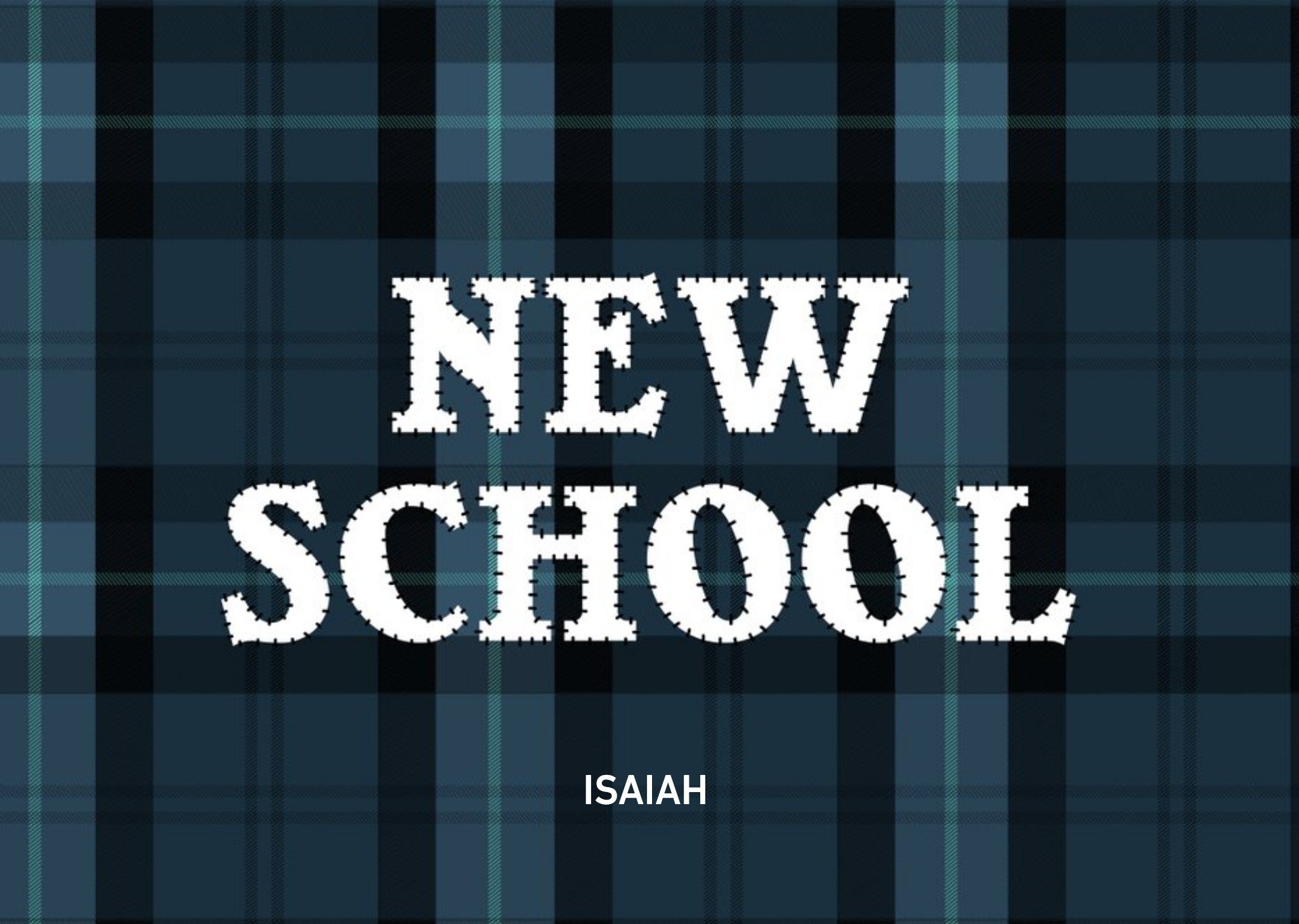 Tartan Typographic New School Card Ecard