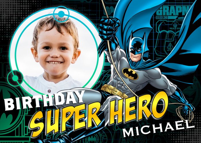 Batman Superhero Personalised Birthday Card