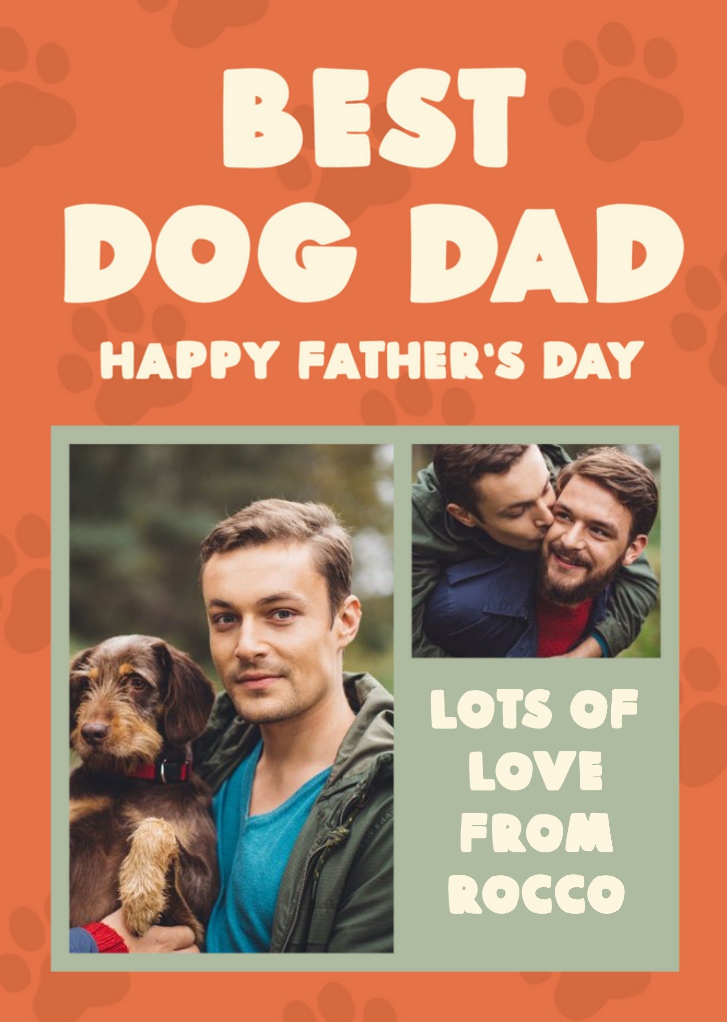 Moonpig Beyond Words Best Dog Dad Photo Upload Father's Day Card, Large