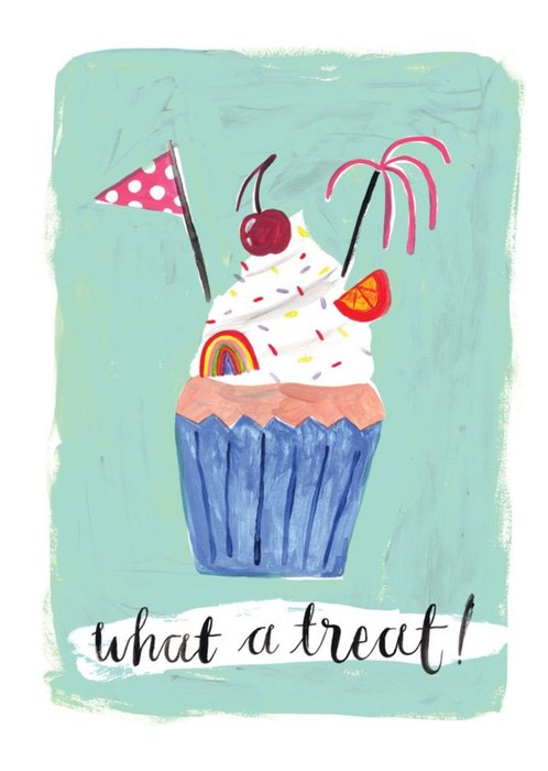 Female Birthday card - cupcake - food