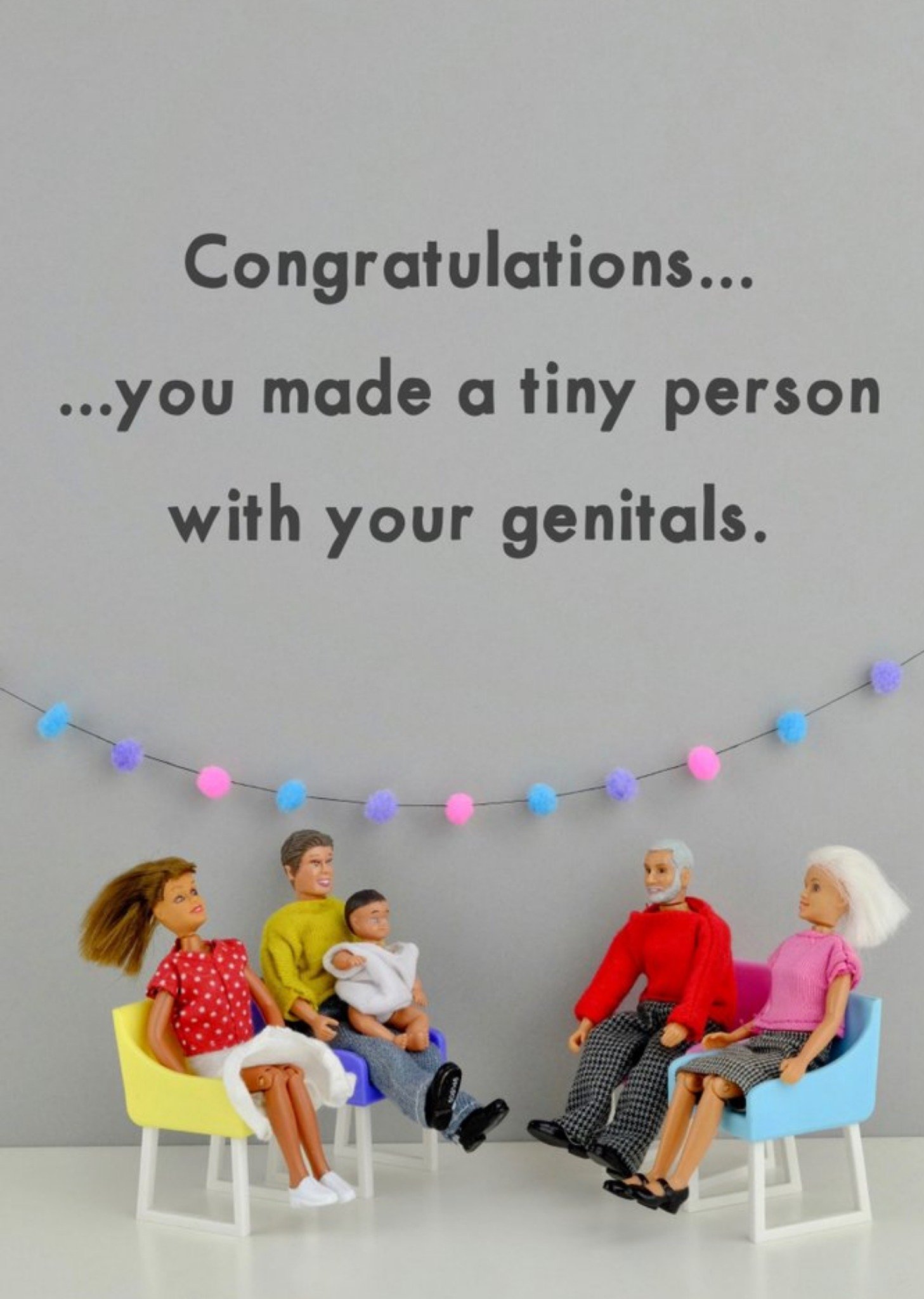 Bold And Bright Funny Rude Congratulations You Made A Tiny Person Card, Large