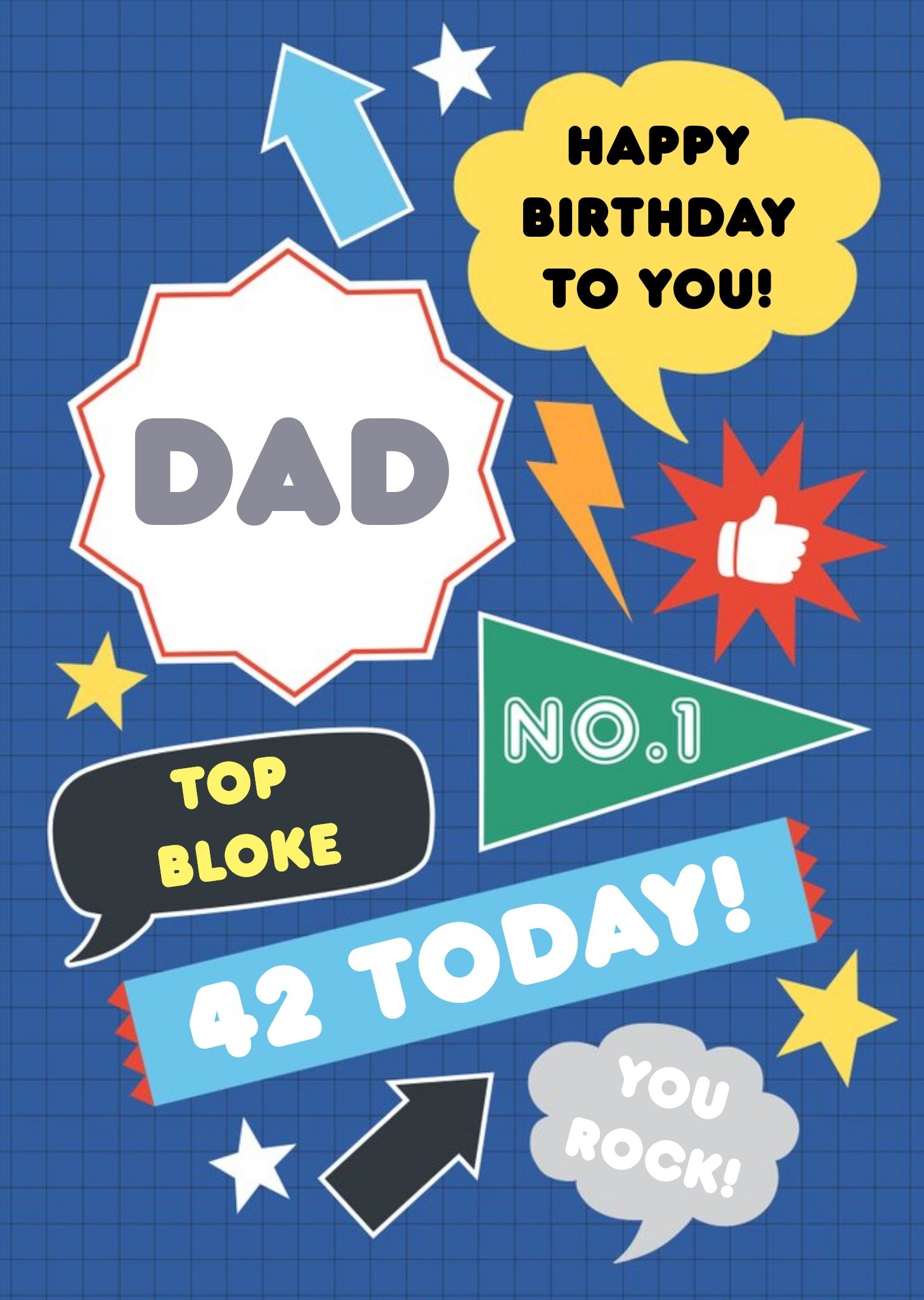 Moonpig Personalised Top Bloke Happy Birthday Dad Card, Large