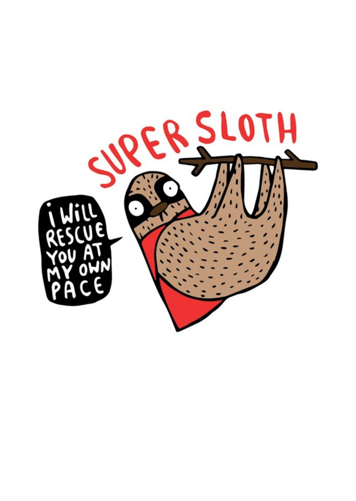 Illustrated Super Sloth Card Ecard