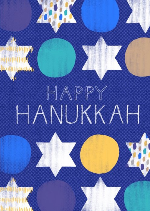 Painted Stars Of David Happy Hanukkah Card