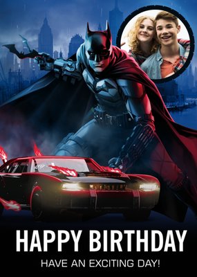 The Batman Movie Exciting Day Photo Upload Birthday Card