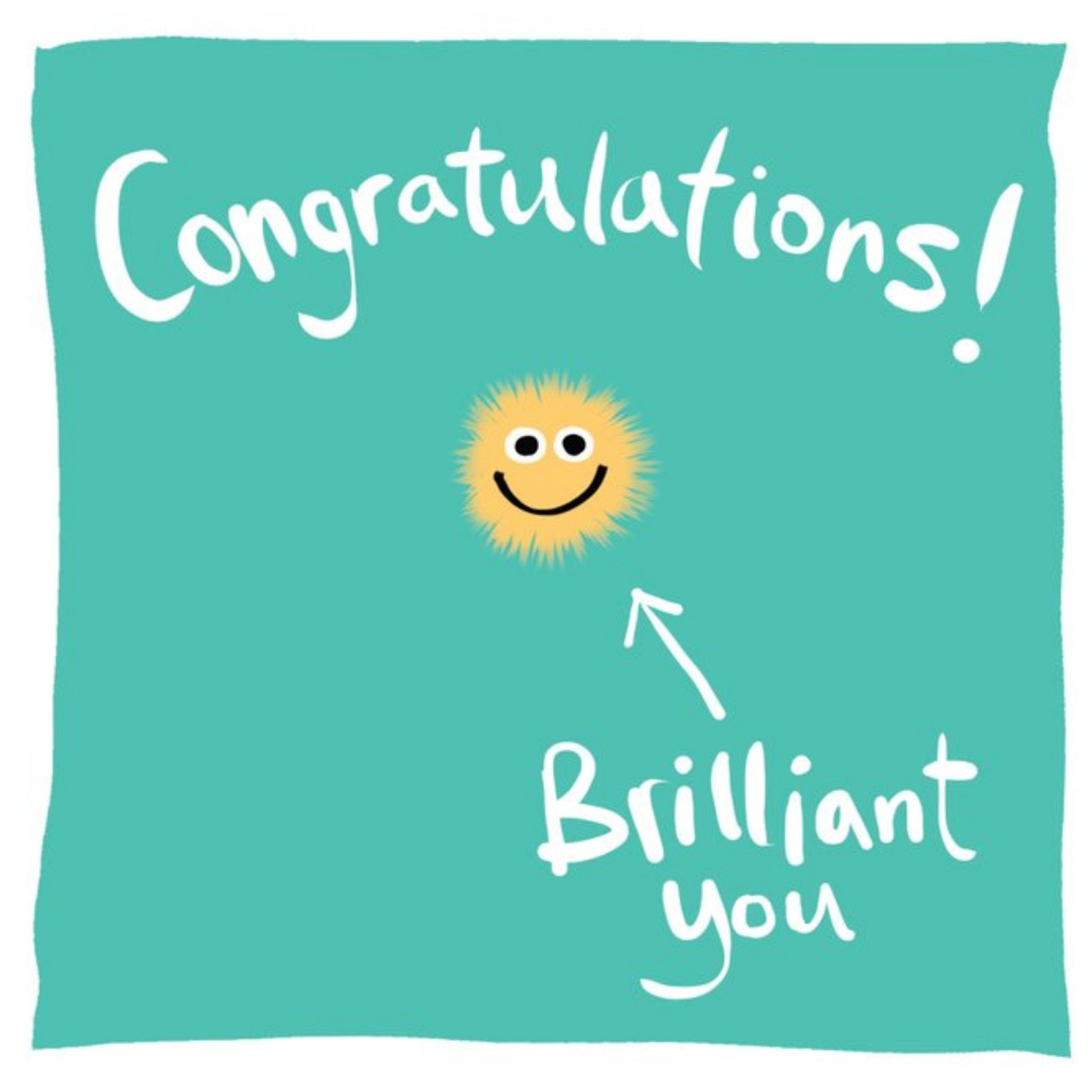 Illustration Of A Smiling Sun Congratulations Card, Square