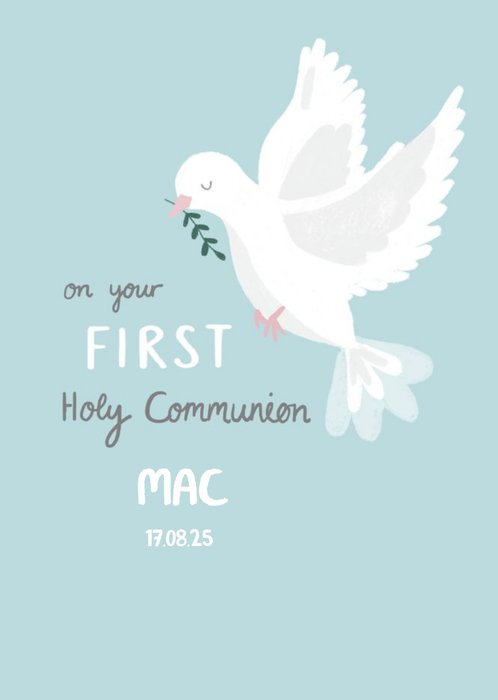 Millicent Venton Illustrated Dove First Holy Communion Card