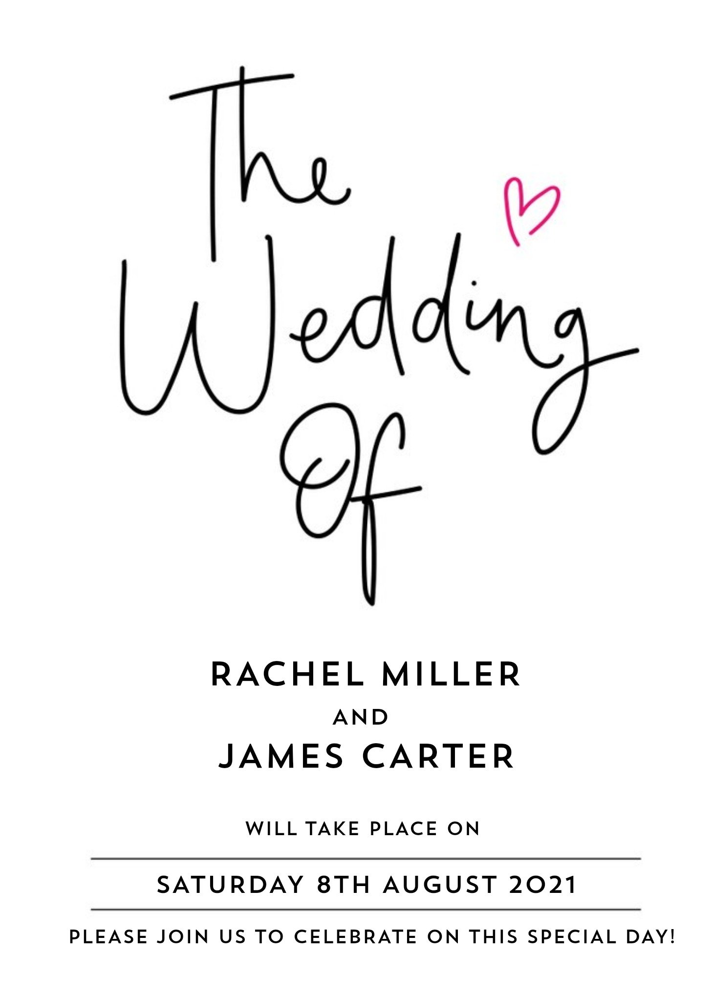 Typographic Wedding Invitation Card, Standard