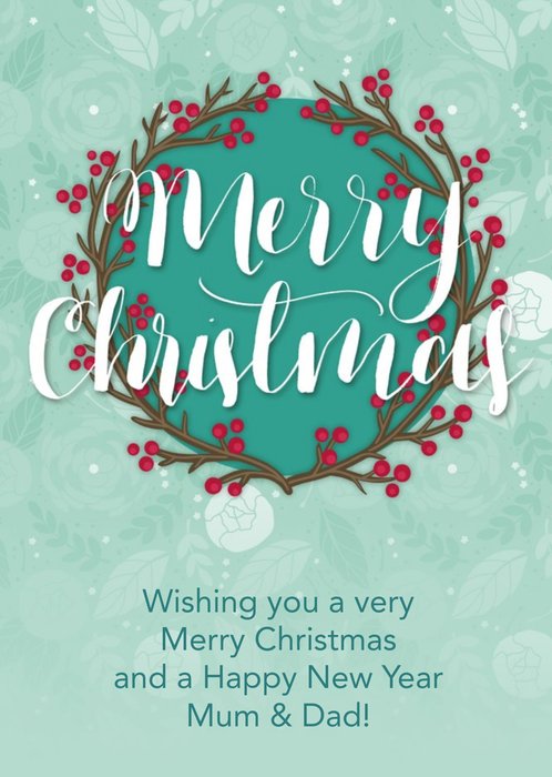 Calligraphy Script Personalised Merry Christmas Card