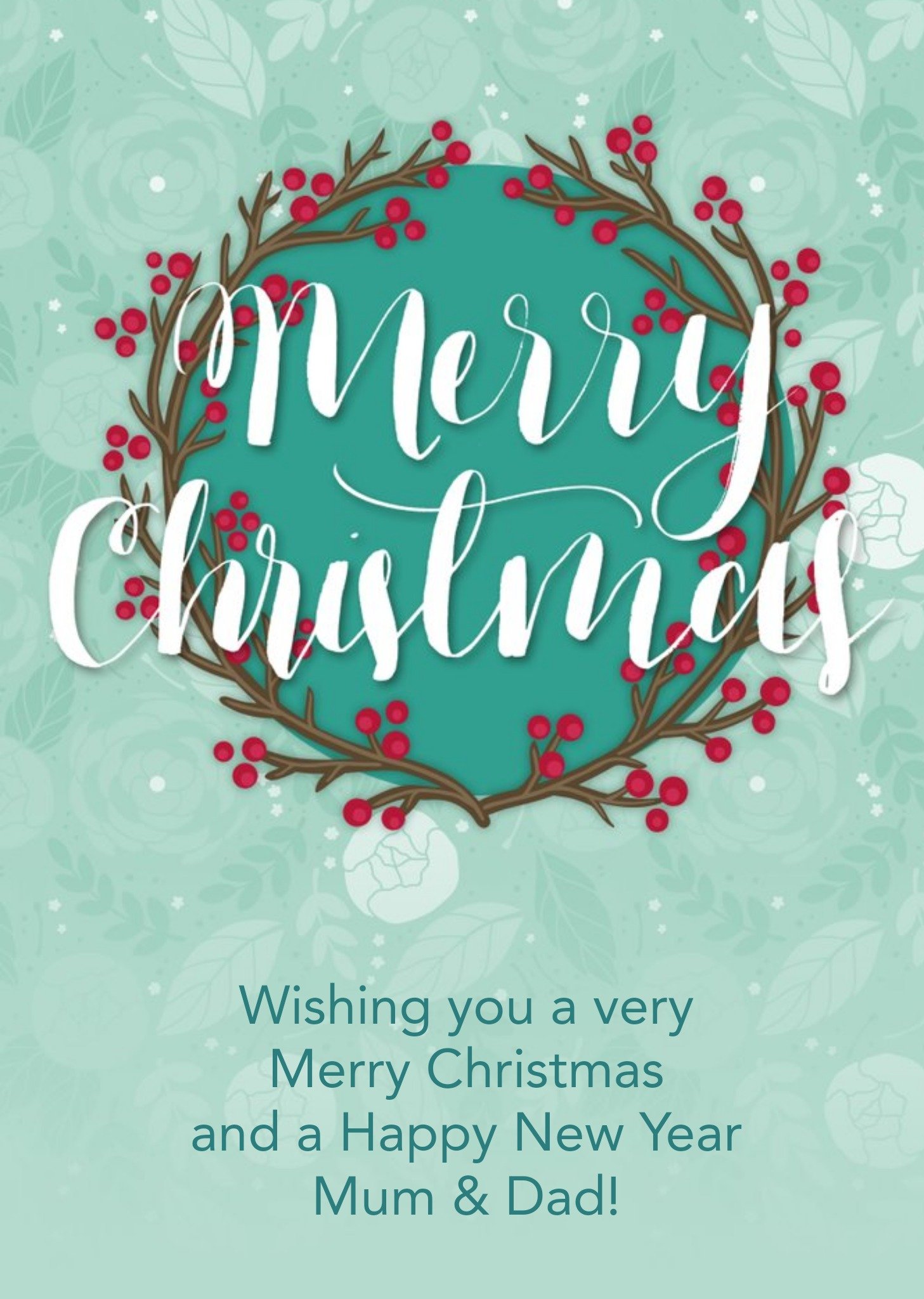 Calligraphy Script Personalised Merry Christmas Card Ecard