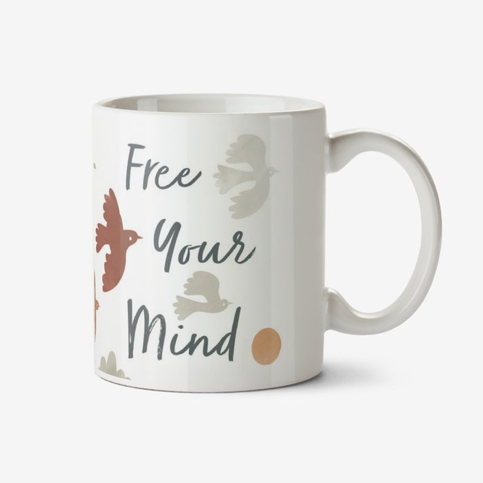 Free Your Mind Illustrated Birds Mug
