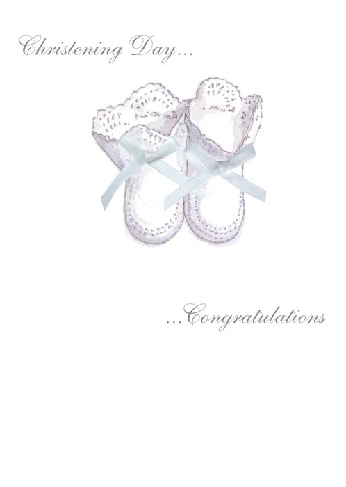 Pink Booties Personalised Christening Day Card
