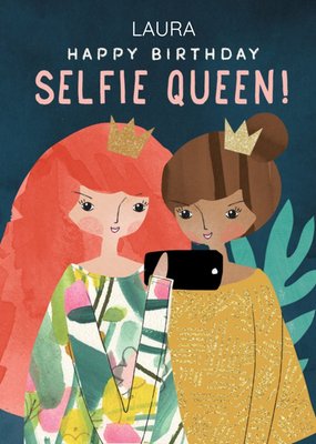 Pigment Hey Girl Illustrated Happy Birthday Selfie Queen Card