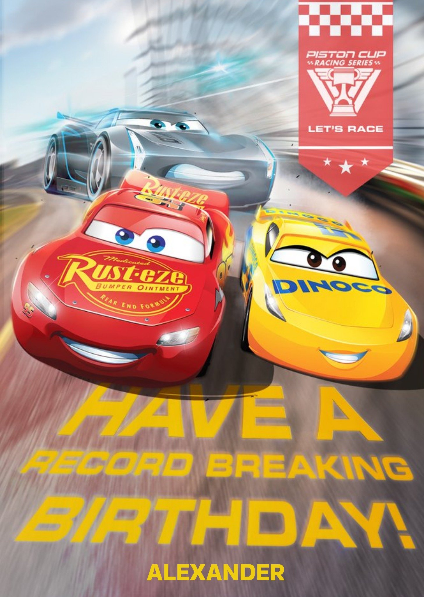 Disney Cars Have A Record Breaking Personalised Birthday Card Ecard