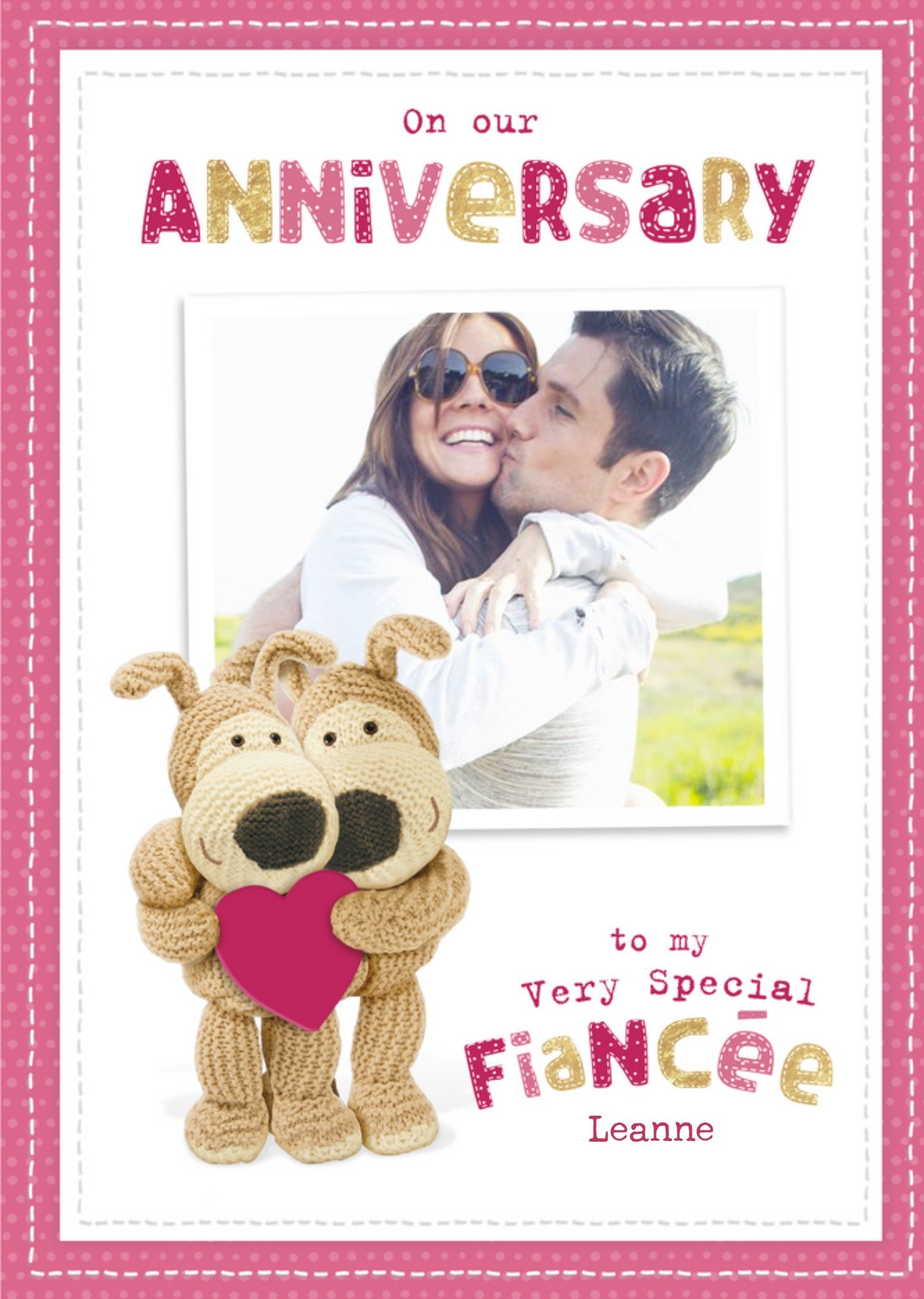 Boofle Cute Sentimental Fiancee Anniversary Photo Upload Card