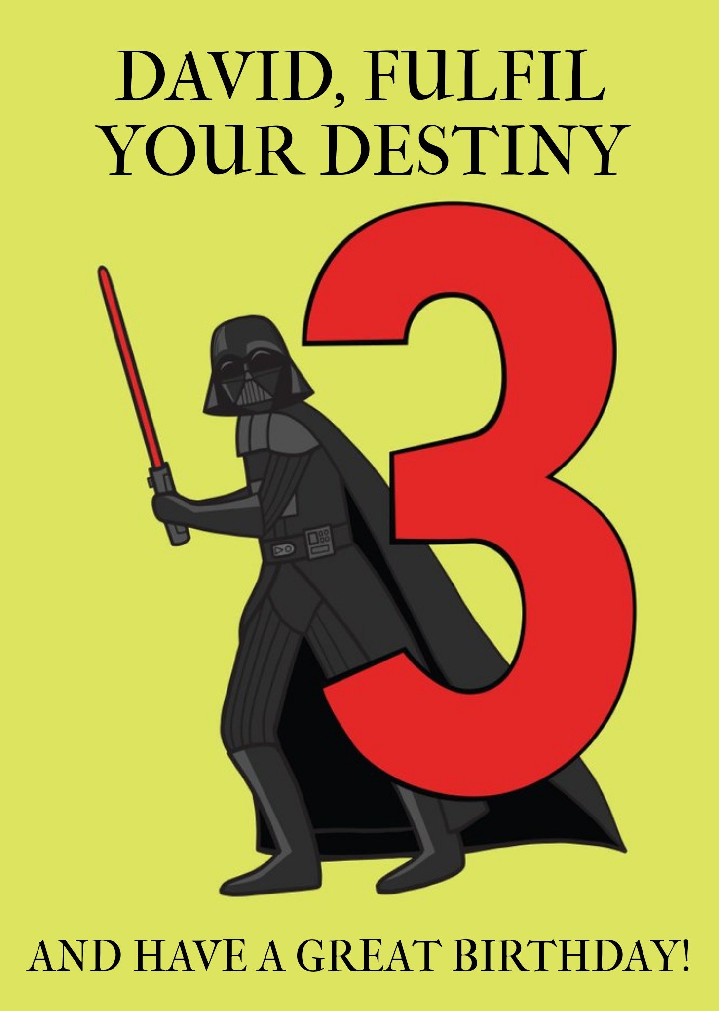 Disney Star Wars Fulfil Your Destiny And Have A Great Birthday Card, Large