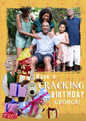 Wallace and Gromit Cracking Birthday Photo Upload Card