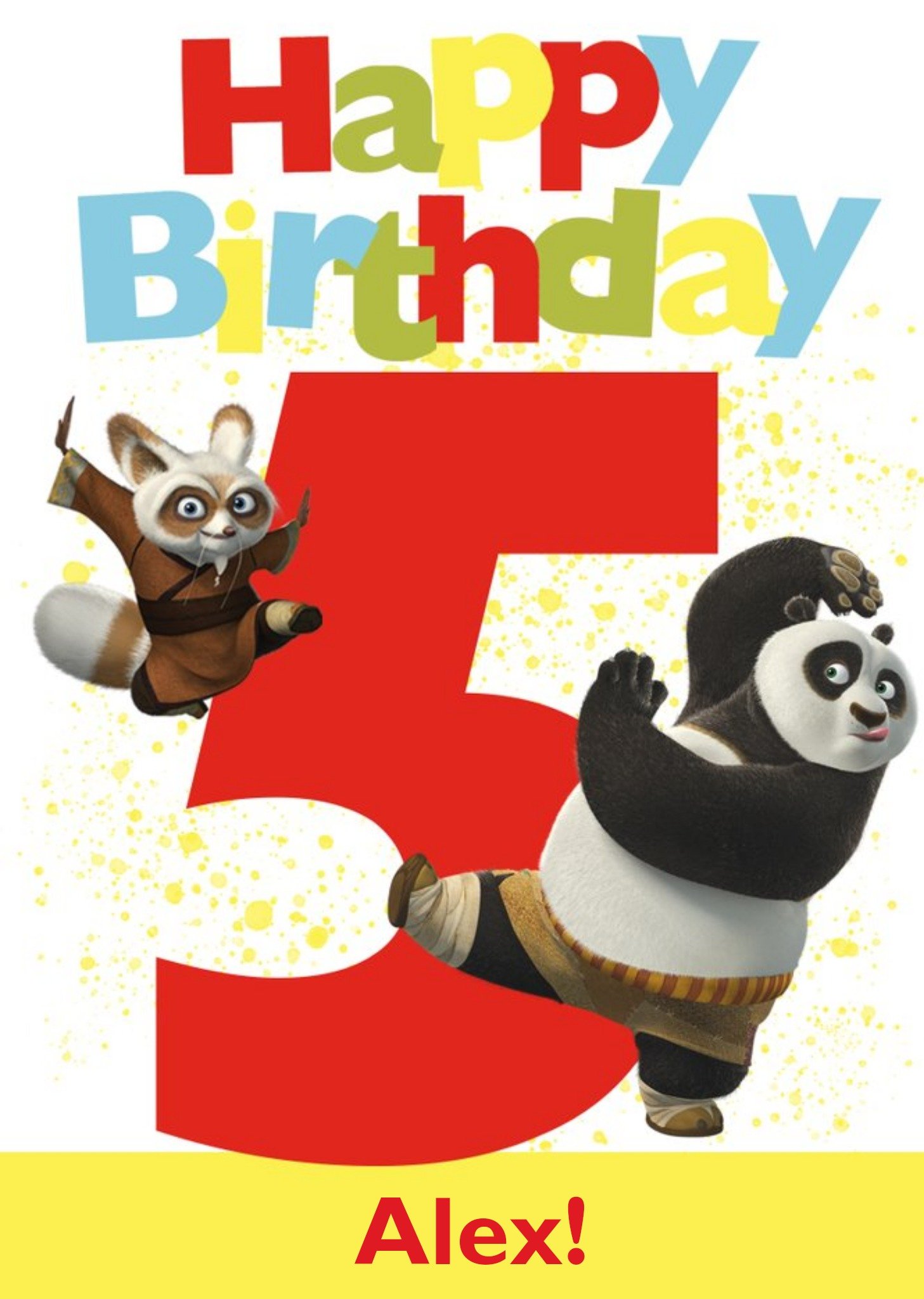 Moonpig Kung Fu Panda 5th Birthday Card, Large