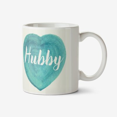 Anniversary Hubby Watercolour Heart Personalised Mug