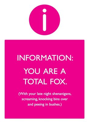 Information Sign Total Fox Card