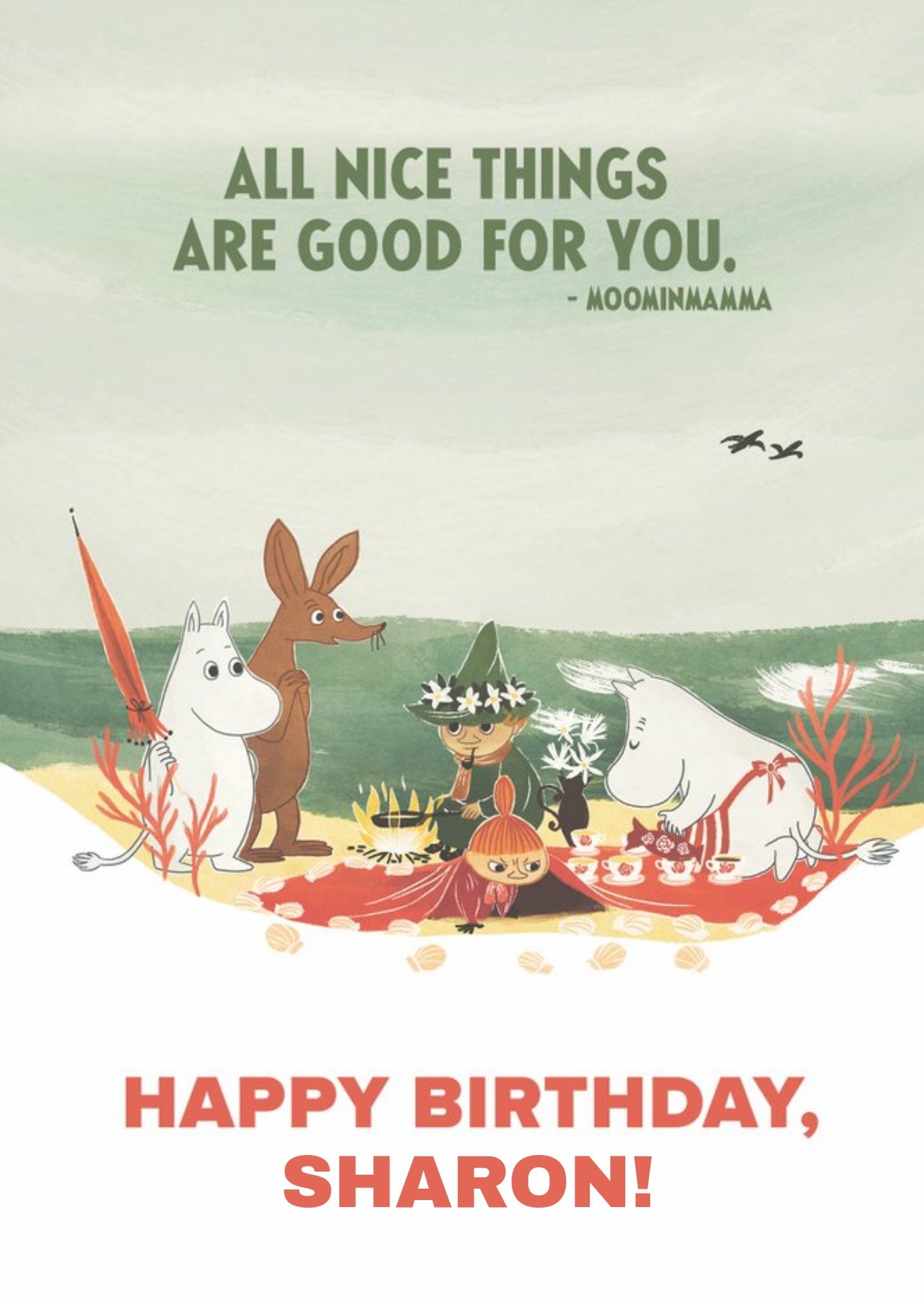 Moonpig Moomin Nice Things Are Good For You Birthday Card, Large