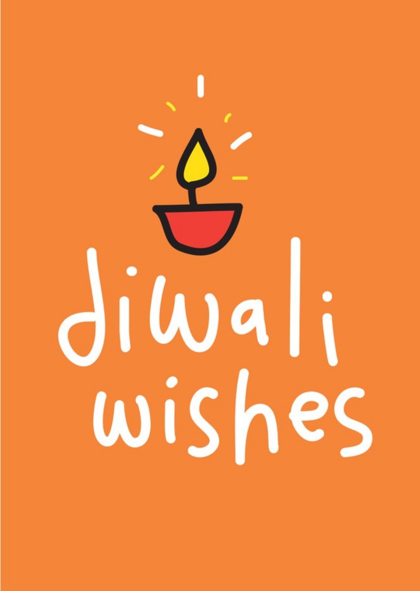 Moonpig Diwali Wishes Diya Card, Large